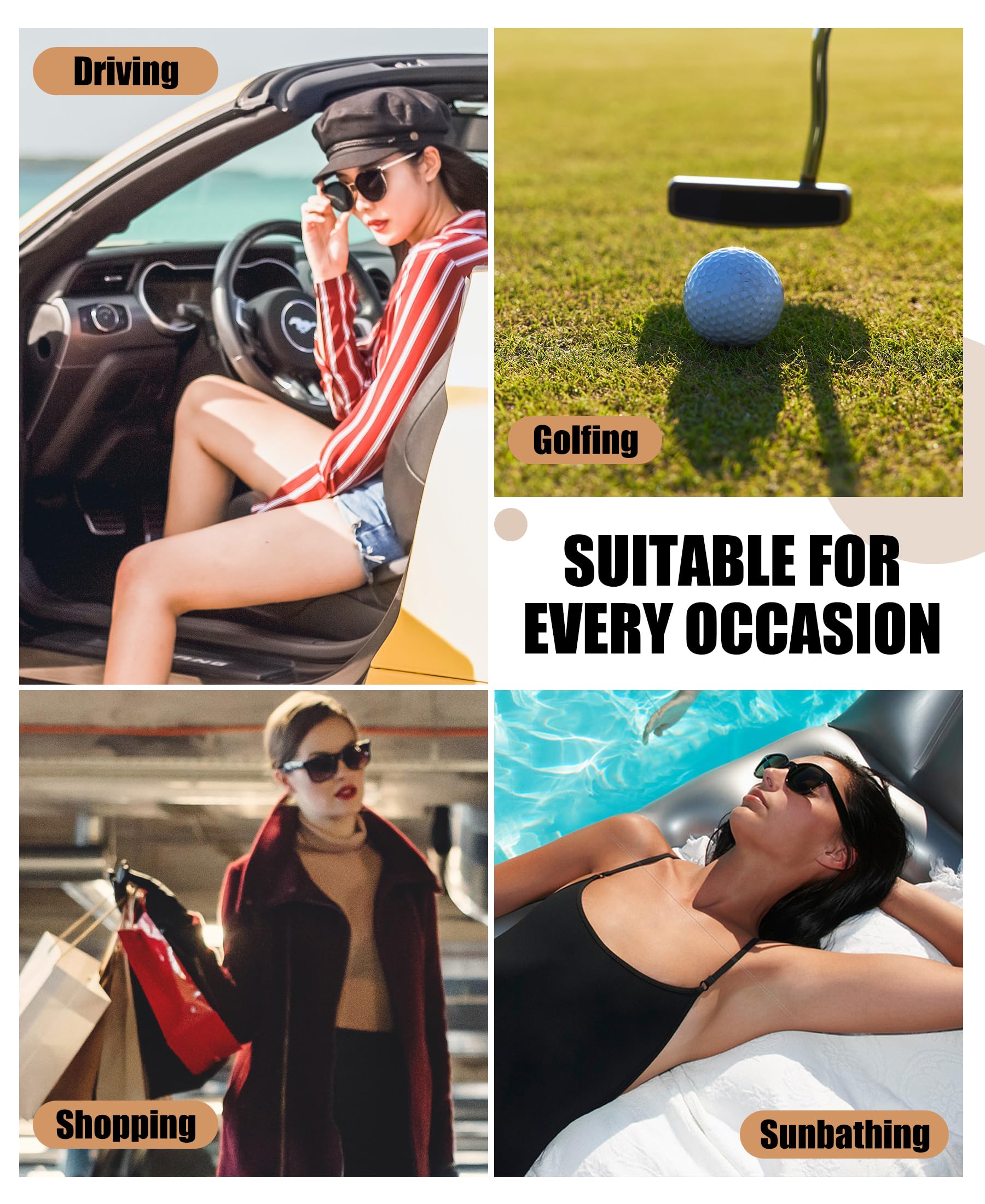 DUCO Cat Eye Sun Glass Retro Oval Sunglasses for Women Clout Glasses Vintage Polarized UV 400 Protection 1223 - Image 6