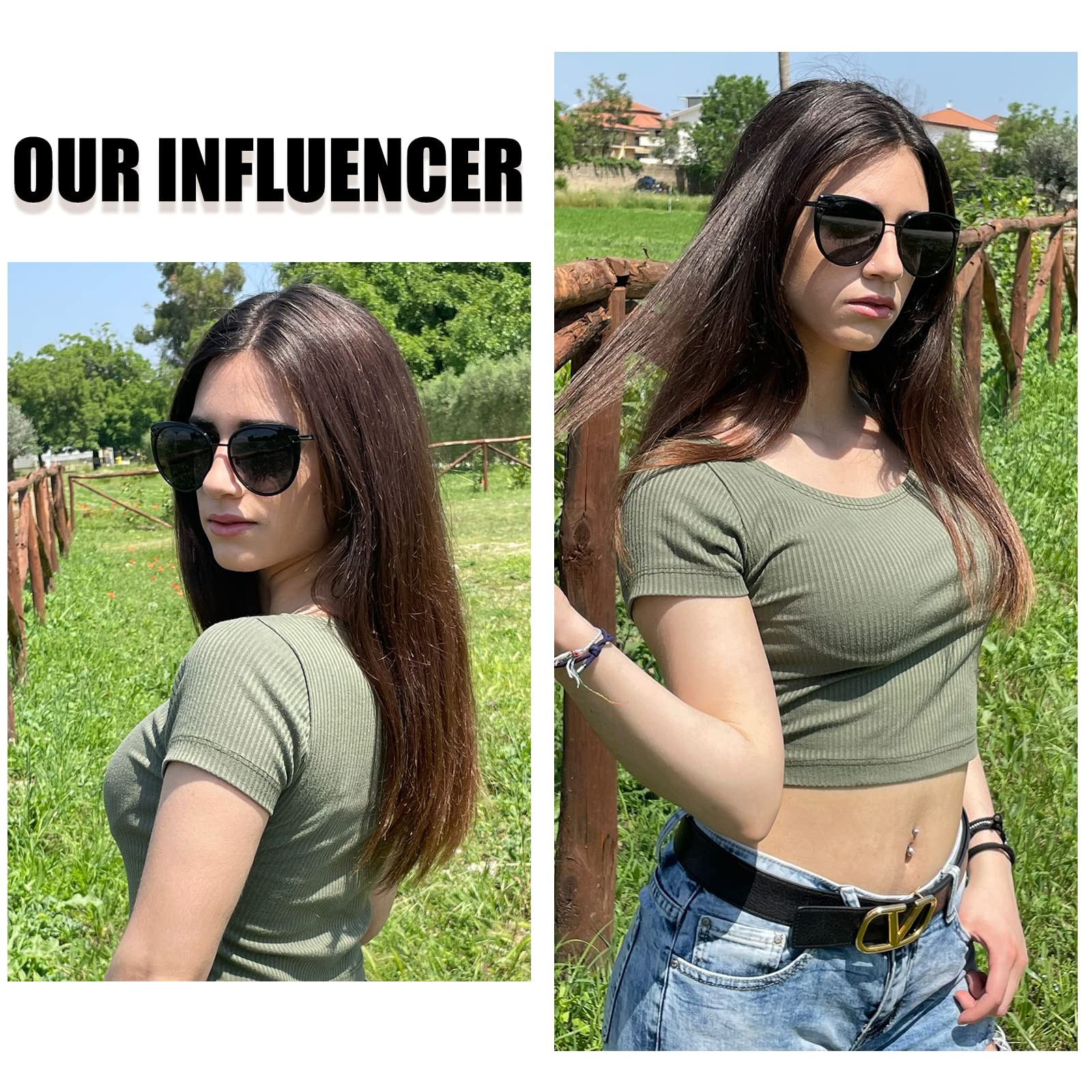 DUCO Cat Eye Sunglasses for Women Retro Polarized Womens Sun Glasses 90s Vintage Shades UV Protection DC1222 - Image 3