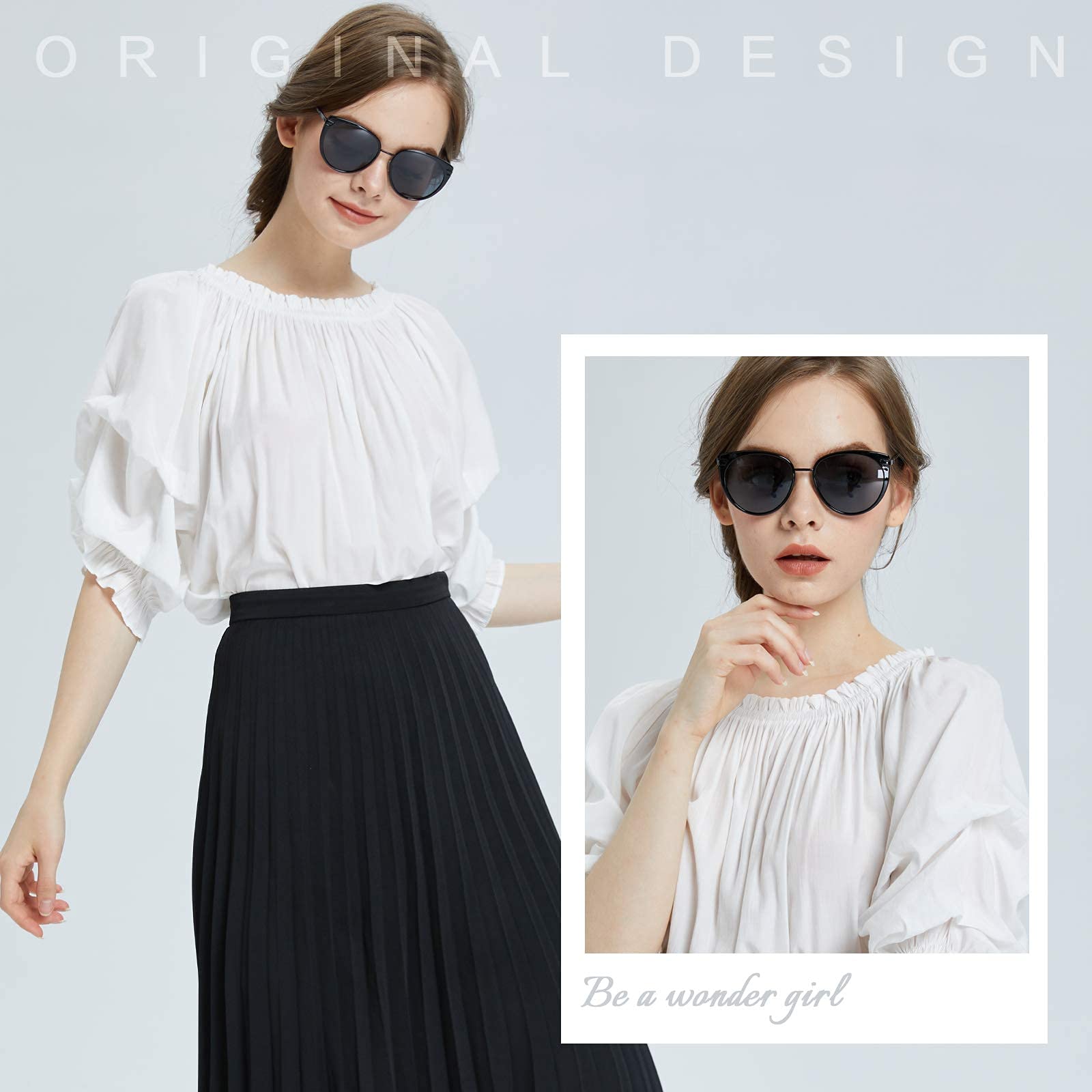 DUCO Cat Eye Sunglasses for Women Retro Polarized Womens Sun Glasses 90s Vintage Shades UV Protection DC1222 - Image 4