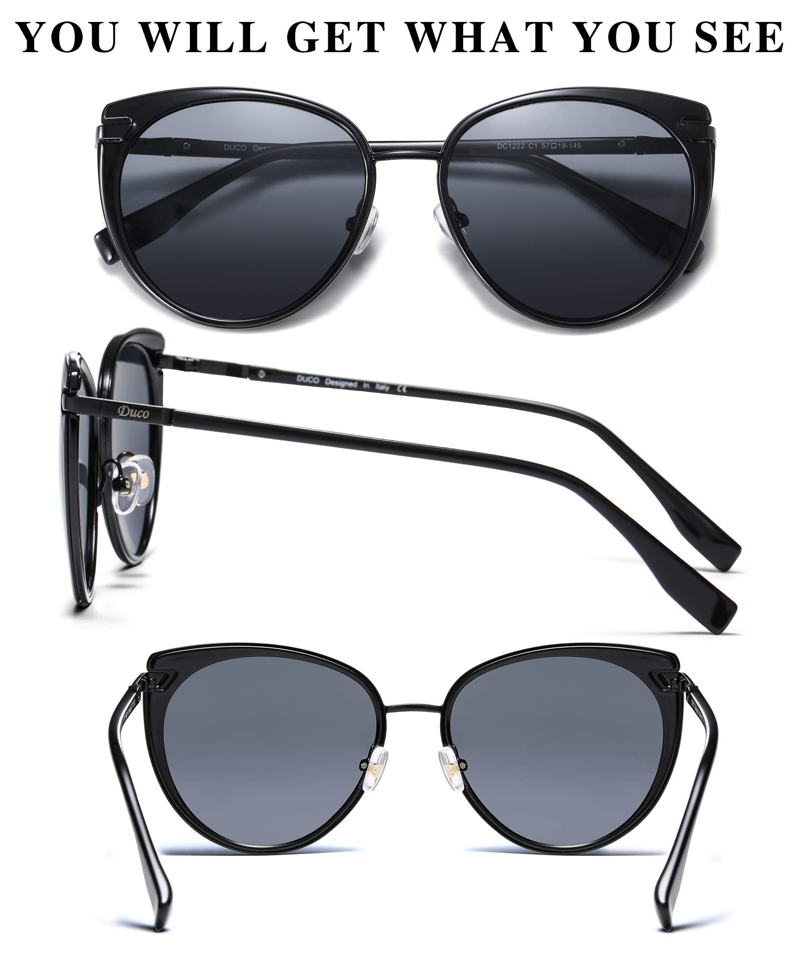 DUCO Cat Eye Sunglasses for Women Retro Polarized Womens Sun Glasses 90s Vintage Shades UV Protection DC1222 - Image 5