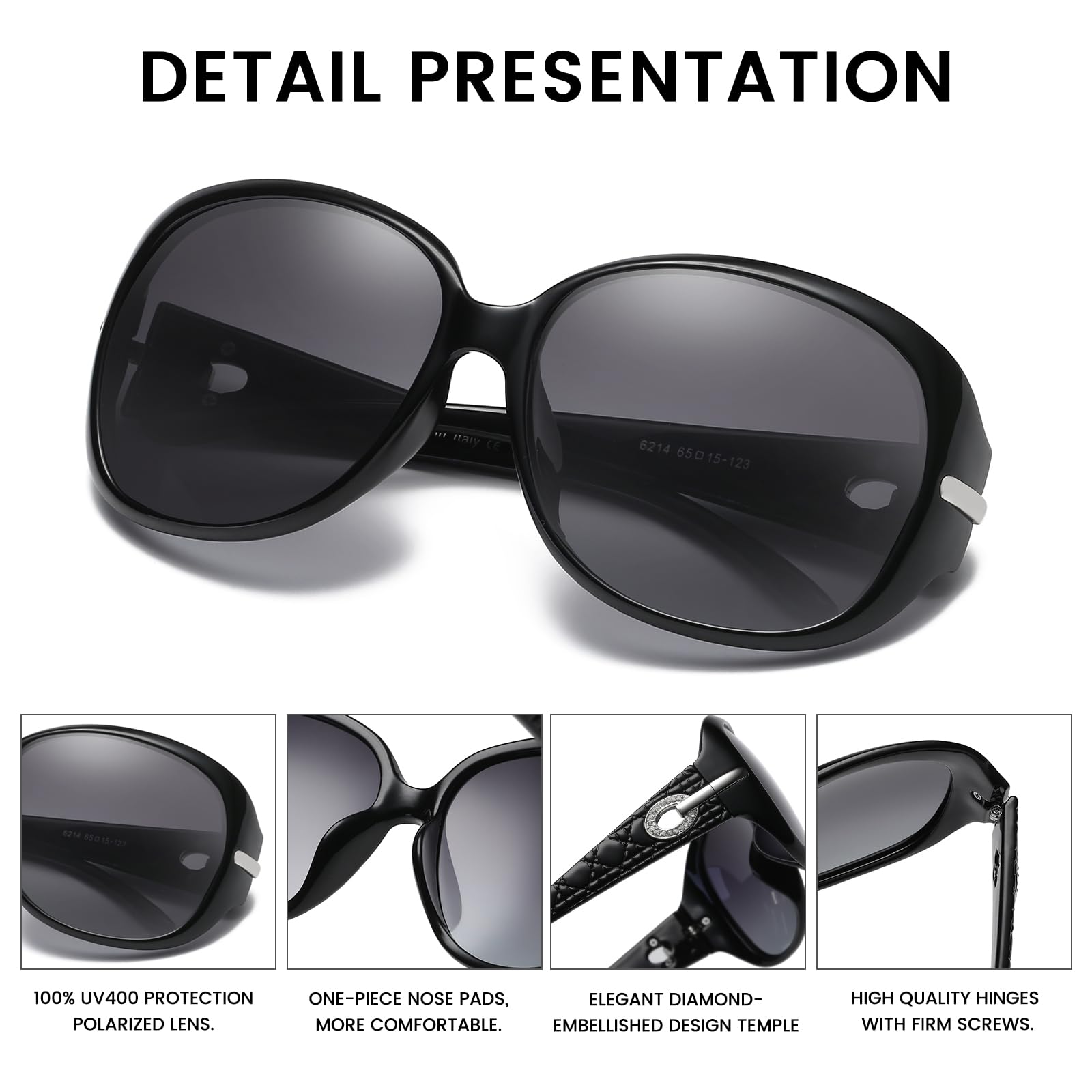 DUCO Classic Sunglasses for Women polarized womens sunglasses 100% UV Protection Shades 6214 - Image 5