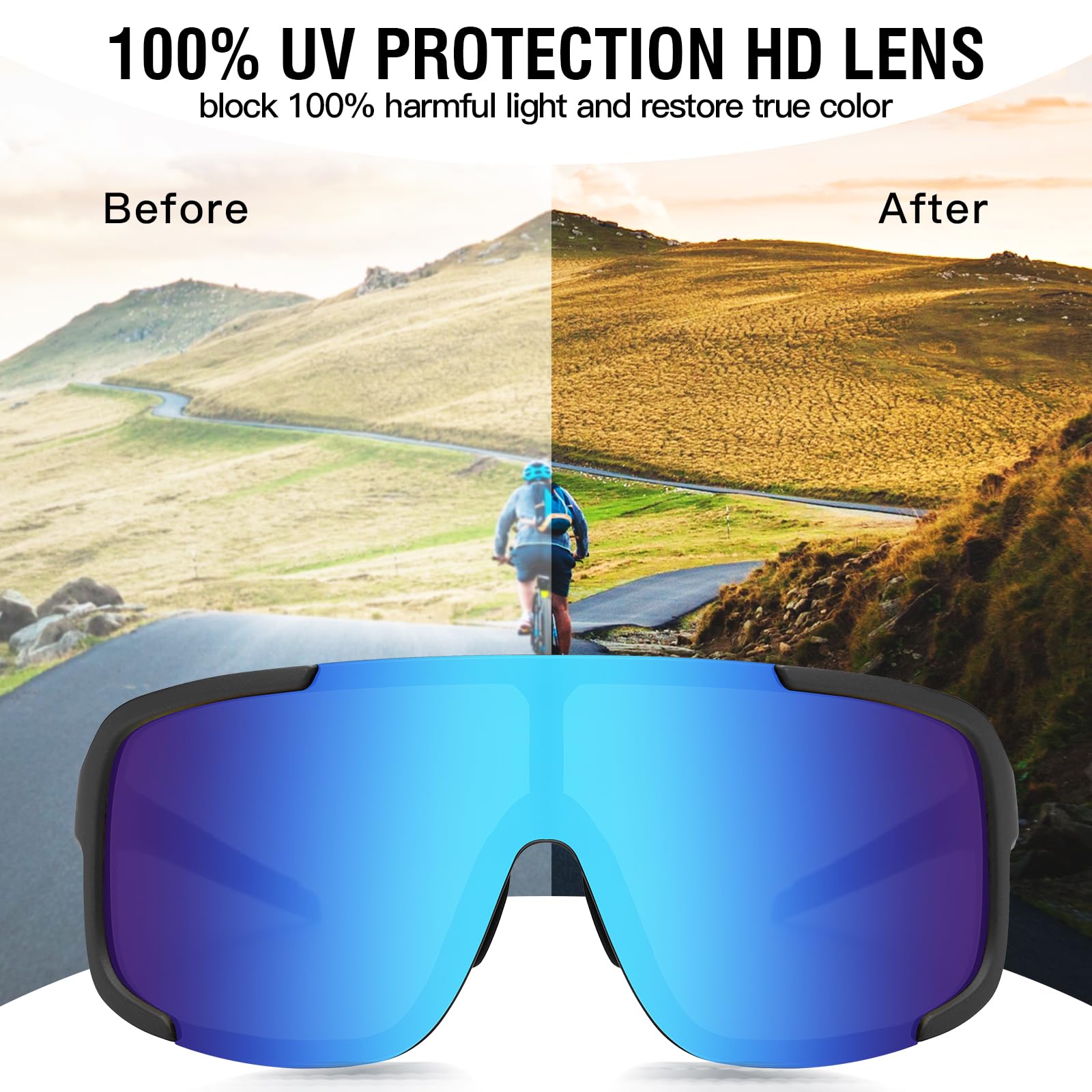 DUCO Cycling Sunglasses for Men UV400 Protection Sports Driving Fishing Mountain Bike Shades DC0025 - Image 4