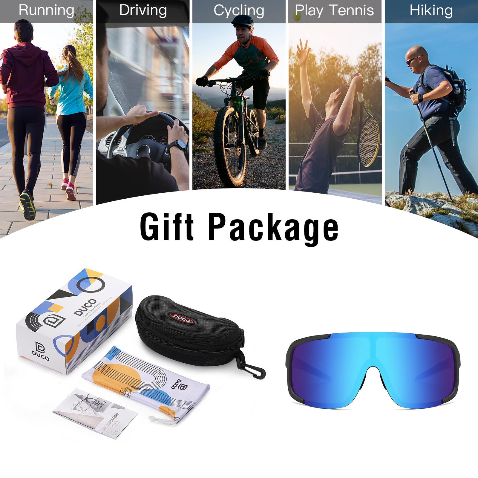 DUCO Cycling Sunglasses for Men UV400 Protection Sports Driving Fishing Mountain Bike Shades DC0025 - Image 5