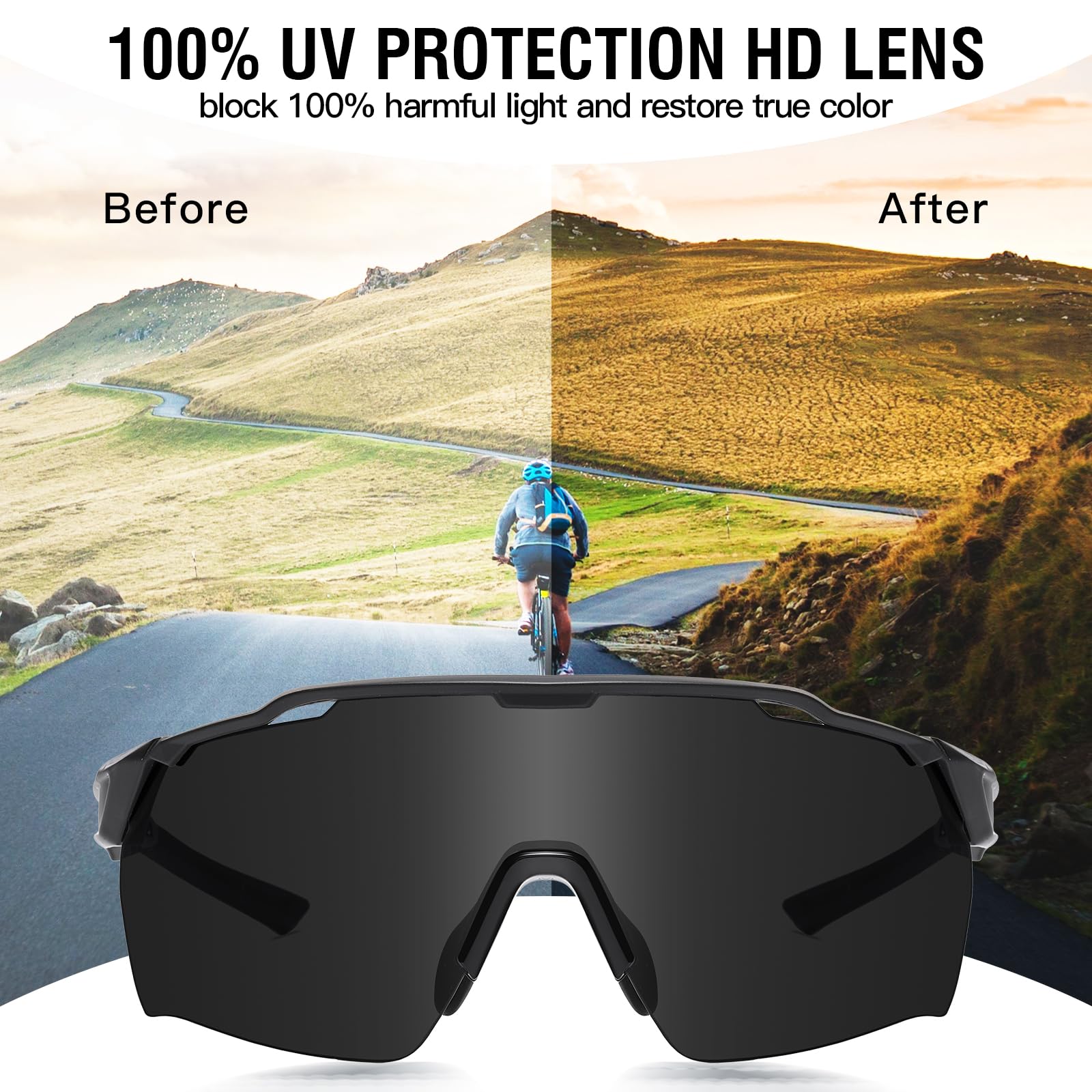 DUCO Cycling Sunglasses for Men Women Sports Sunglasses uv 400 Protection TR90 Baseball Driving Fishing Sun glasses 0038 - Image 3