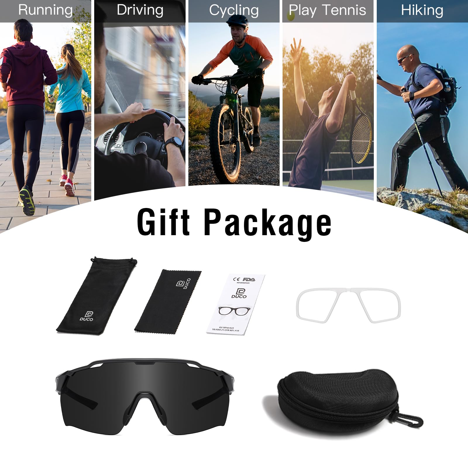 DUCO Cycling Sunglasses for Men Women Sports Sunglasses uv 400 Protection TR90 Baseball Driving Fishing Sun glasses 0038 - Image 6