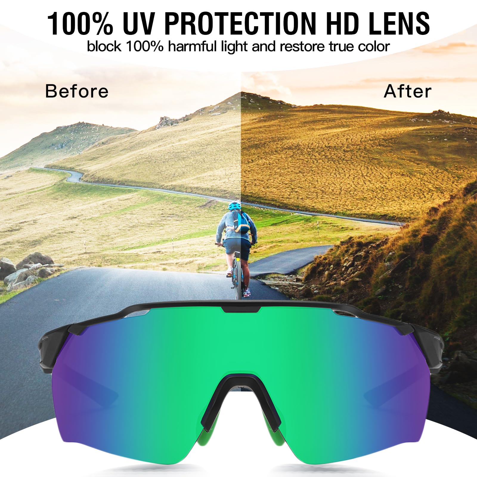 DUCO Cycling Sunglasses for Men Women Sports Sunglasses uv 400 Protection TR90 Baseball Driving Fishing Sun glasses 0038 - Image 5