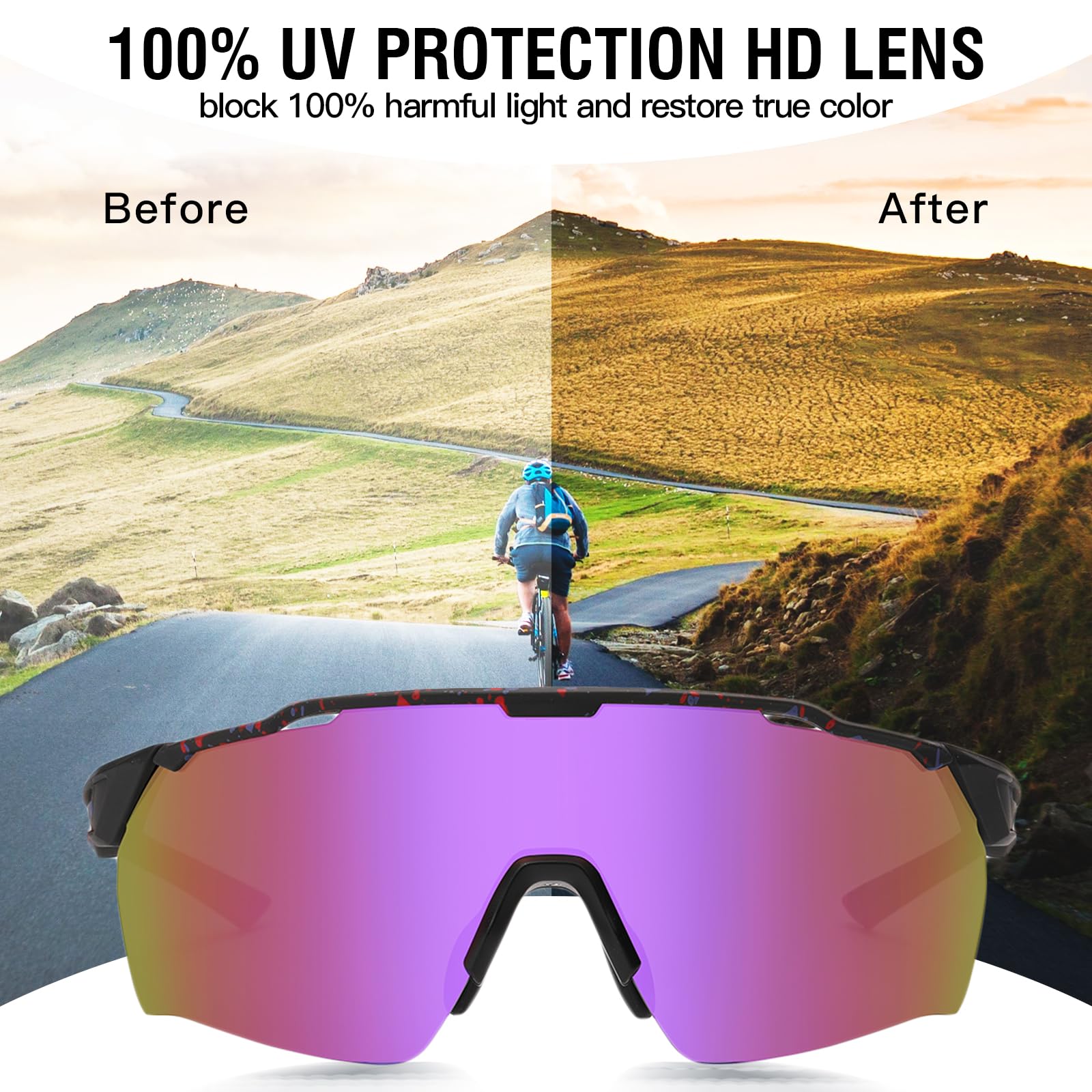 DUCO Cycling Sunglasses for Men Women Sports Sunglasses uv 400 Protection TR90 Baseball Driving Fishing Sun glasses 0038 - Image 5