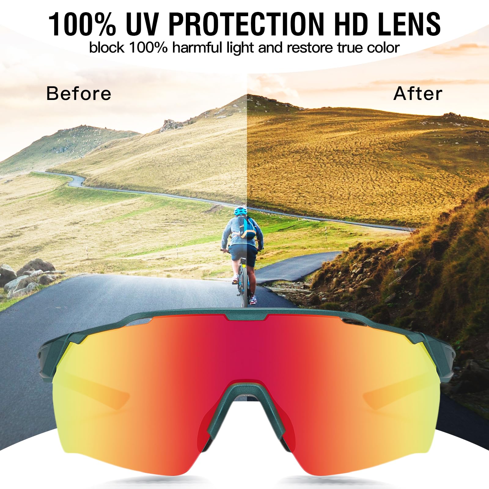 DUCO Cycling Sunglasses for Men Women Sports Sunglasses uv 400 Protection TR90 Baseball Driving Fishing Sun glasses 0038 - Image 5