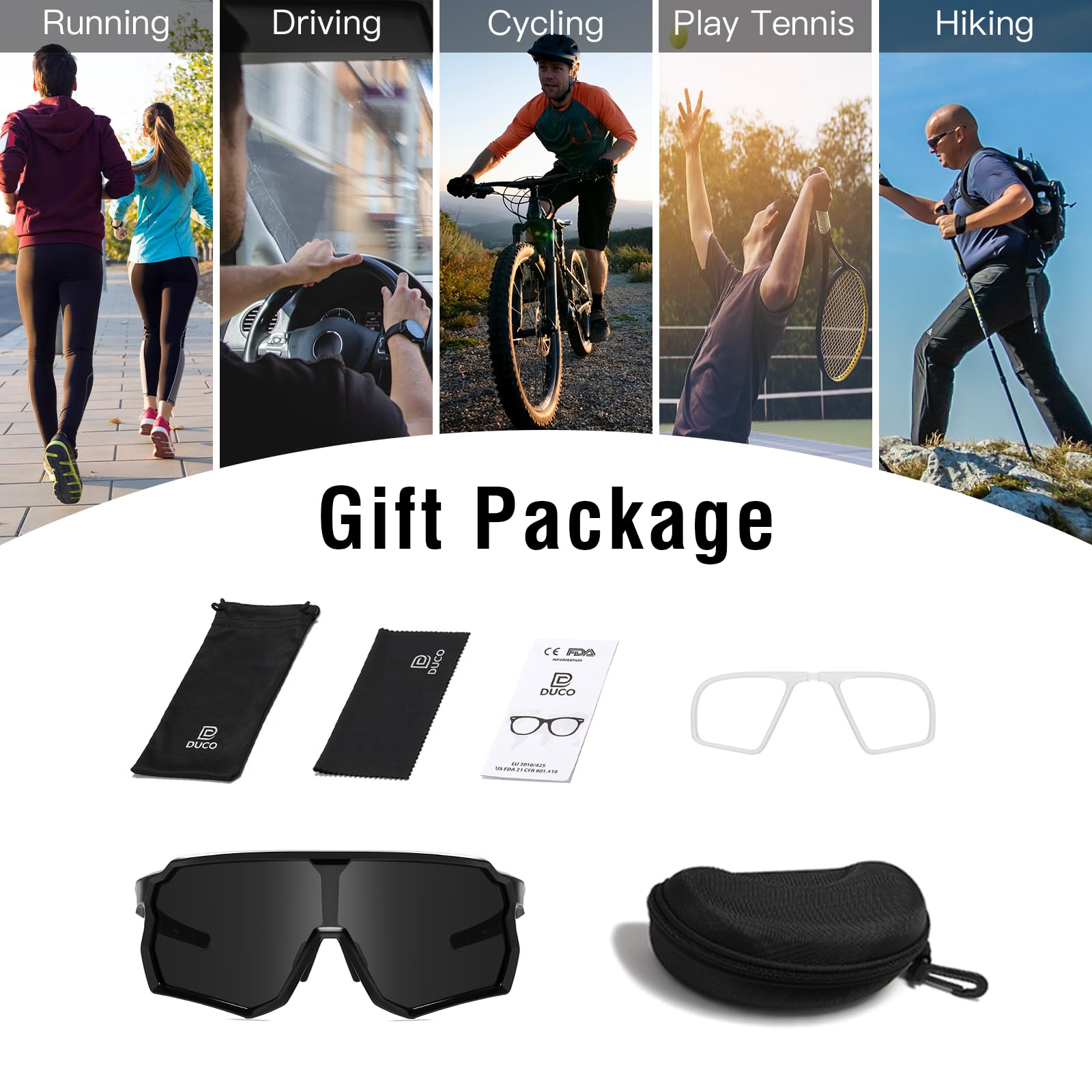 DUCO Cycling Sunglasses Men Women Polarized Sports Sunglasses TR90 Baseball Fishing Sun glasses uv 400 Protection 0035 - Image 6