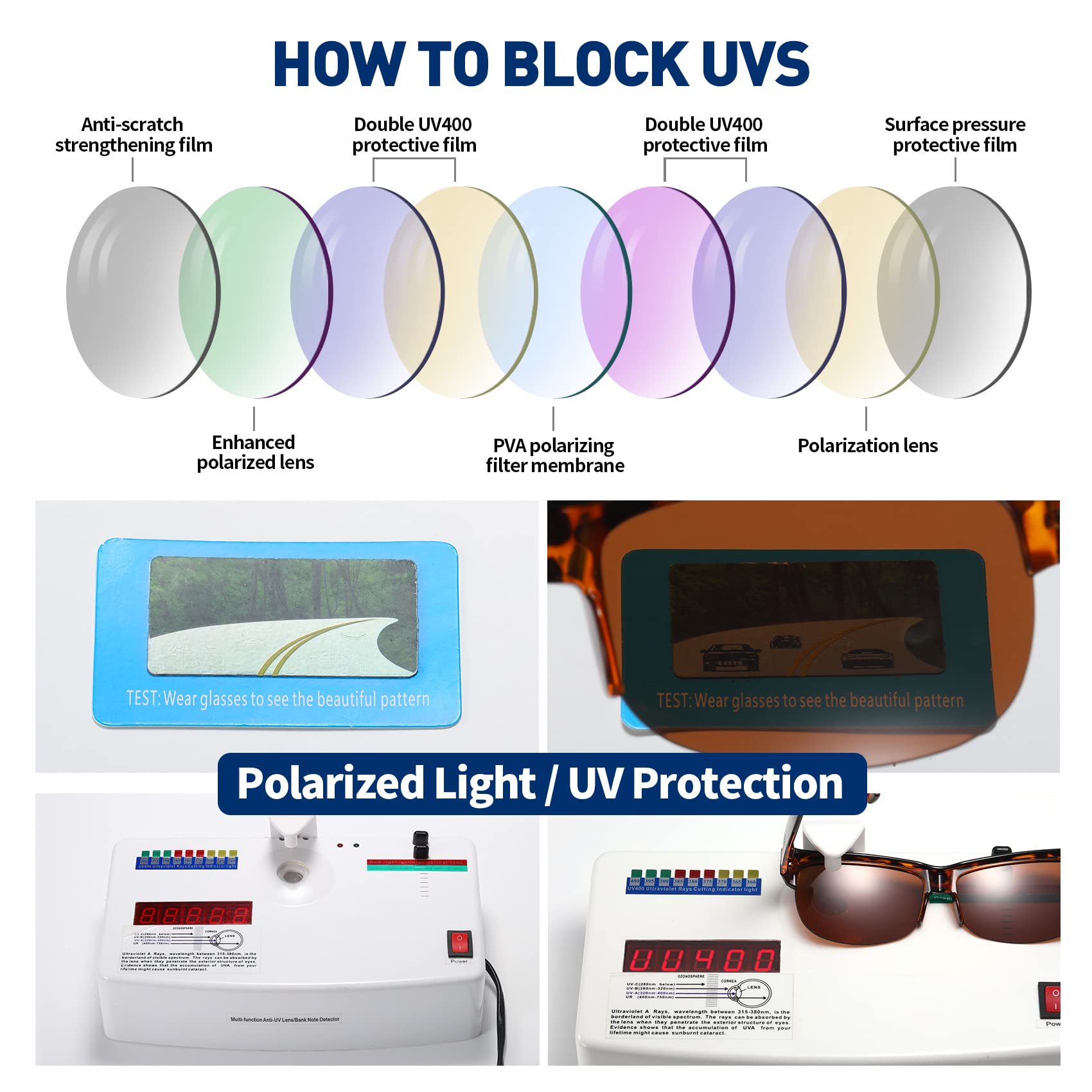 DUCO Fit Over Glasses Unisex Wraparound Glasses Fashion Rimless Wear Over Glasses Polarized Sunglasses for Men and Women 8960 - Image 5