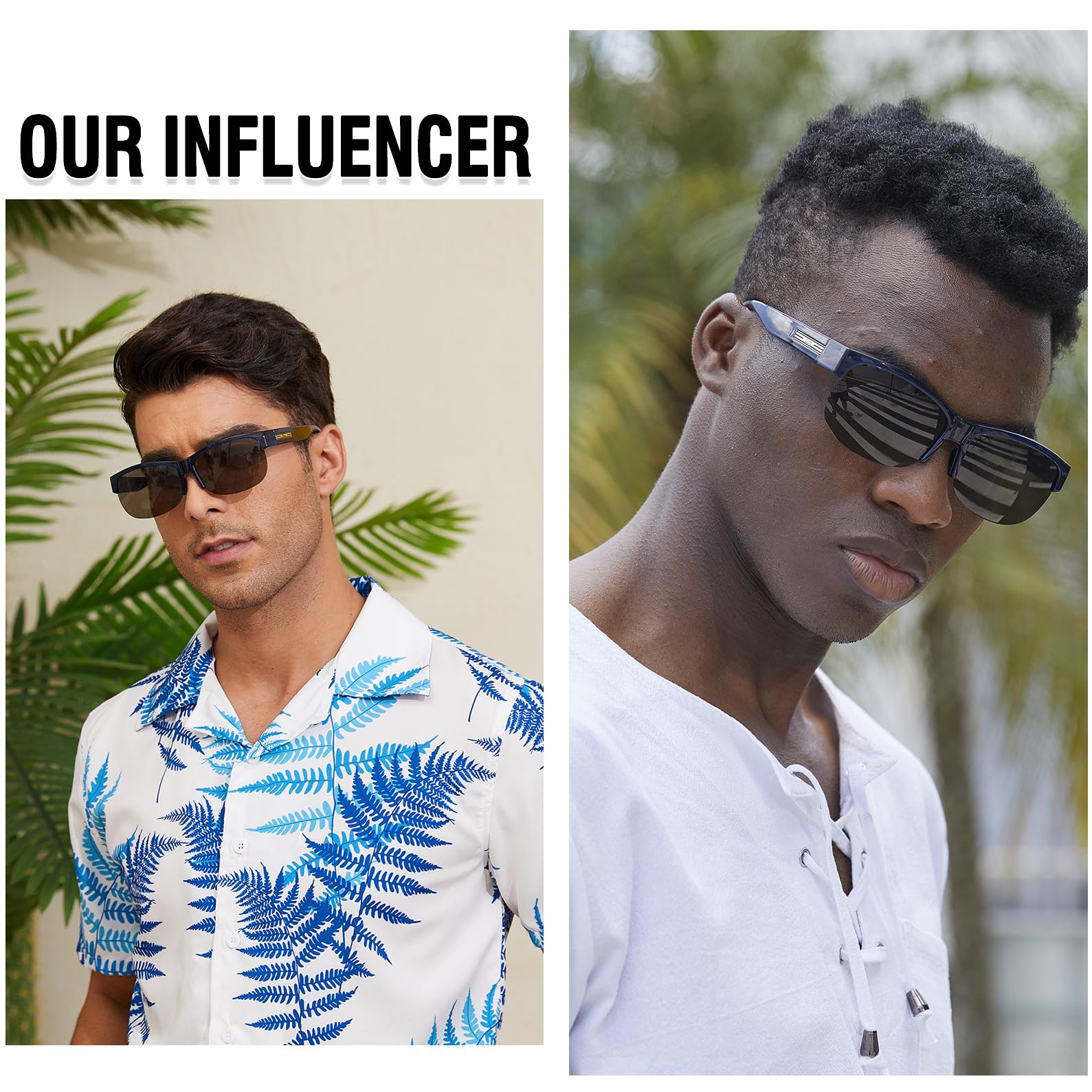 DUCO Fit Over Glasses Unisex Wraparound Glasses Fashion Rimless Wear Over Glasses Polarized Sunglasses for Men and Women 8960 - Image 6