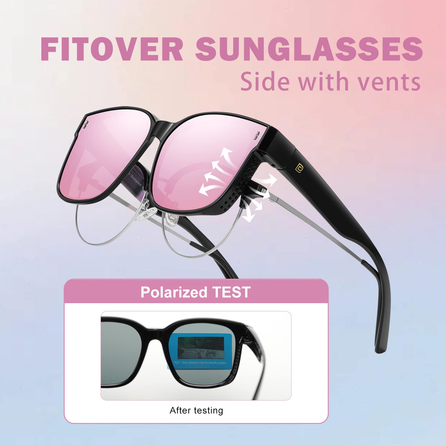 DUCO Fit Over Sunglasses for Men Women Wear Over Glasses Retro Wrap Around Polarized Sun Glasses UV400 Protection - Image 5