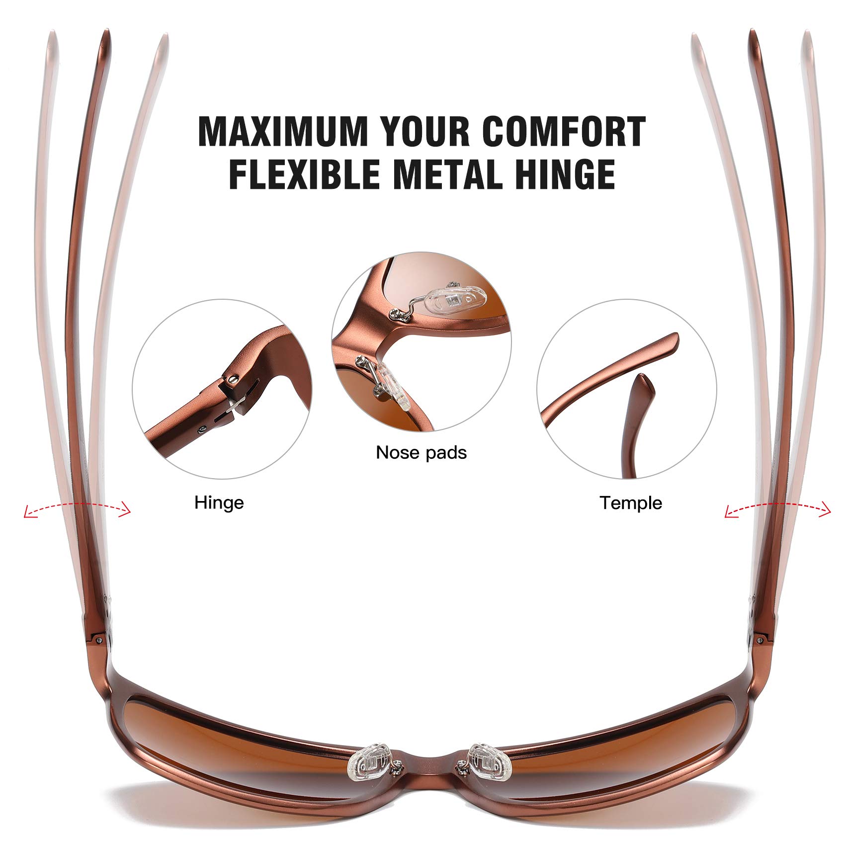 DUCO Men's Sports Polarized Al-Mg Metal Frame Sunglasses UV Protection Sunglasses for Men 8200 - Image 4