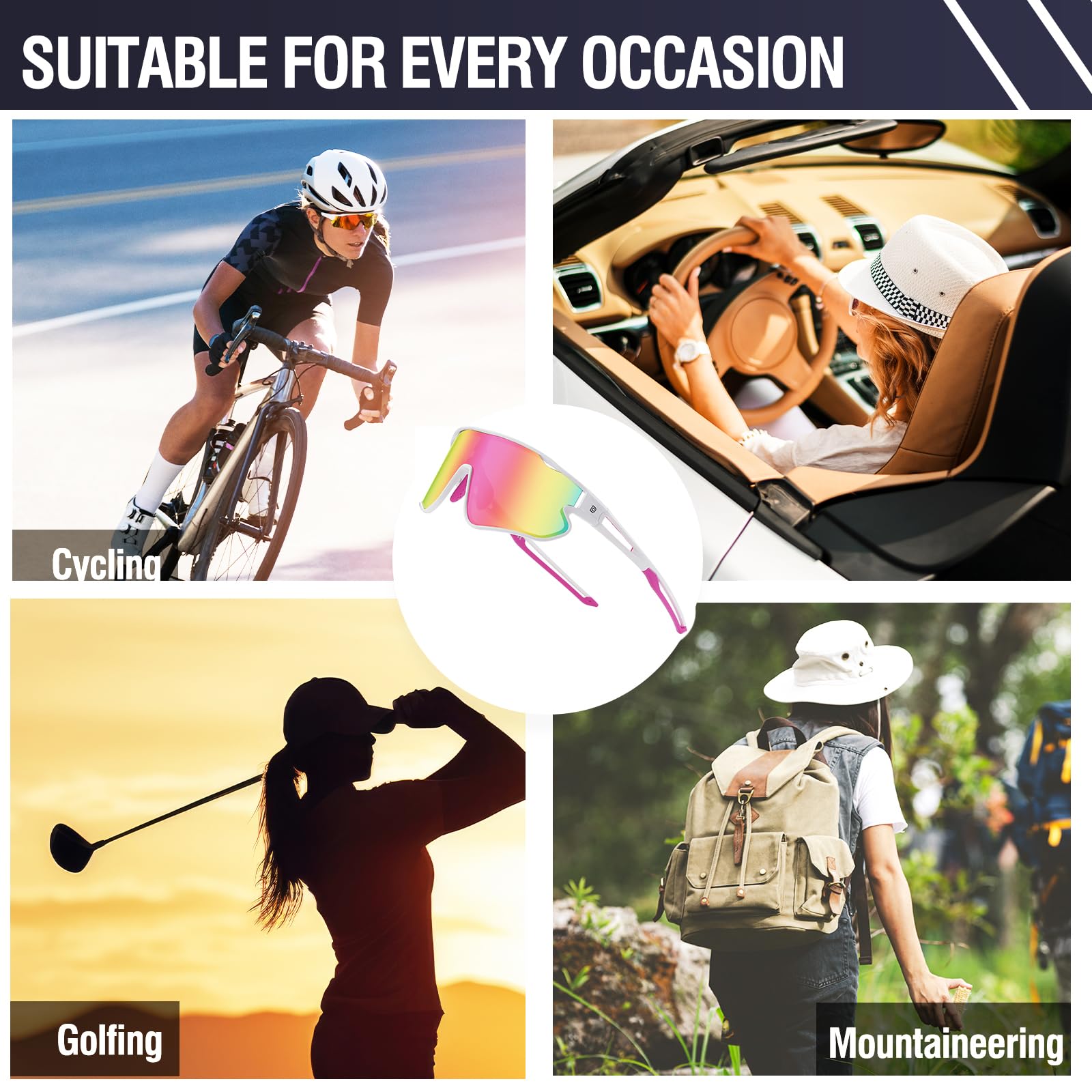 DUCO Polarized Sports Sunglasses Baseball Men Women Running Glasses UV400 Protection Cycling Softball Beach Volleyball DC0023 - Image 7