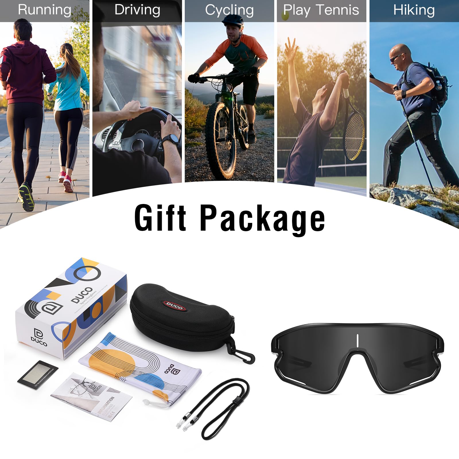 DUCO Polarized Sports Sunglasses for Men and Women Protection Ideal for Fishing Cycling and Running Mountain Biking DC0046 - Image 6