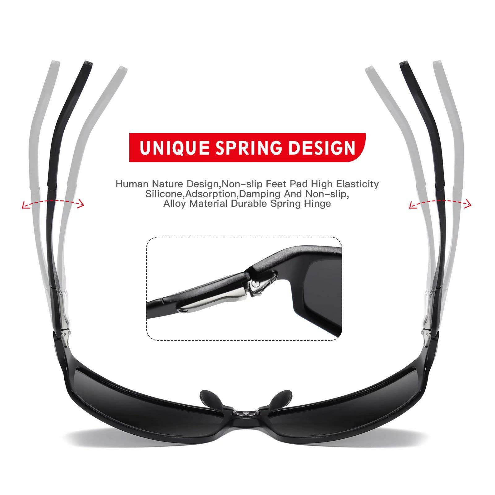 DUCO Polarized Sunglasses for Men 100% UV400 Protection Metal Frame Driving Men's Sun Glasses - Image 4