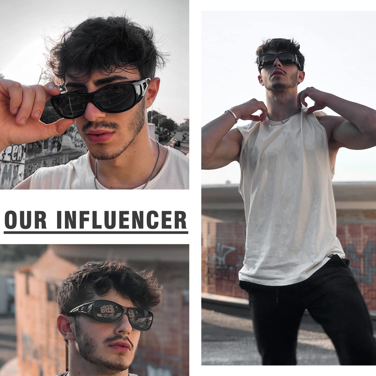 DUCO Polarized Wraparound Fitover Glasses Wear Over Sunglasses for Men Women UV Protection Sun Glasses 8954 - Image 5