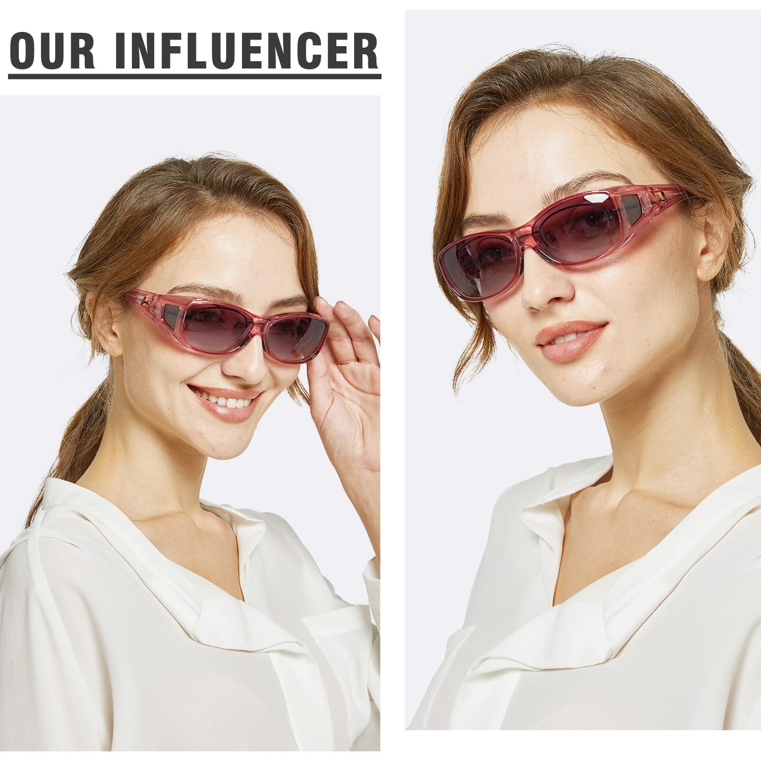 DUCO Polarized Wraparound Fitover Glasses Wear Over Sunglasses for Men Women UV Protection Sun Glasses 8953 - Image 5