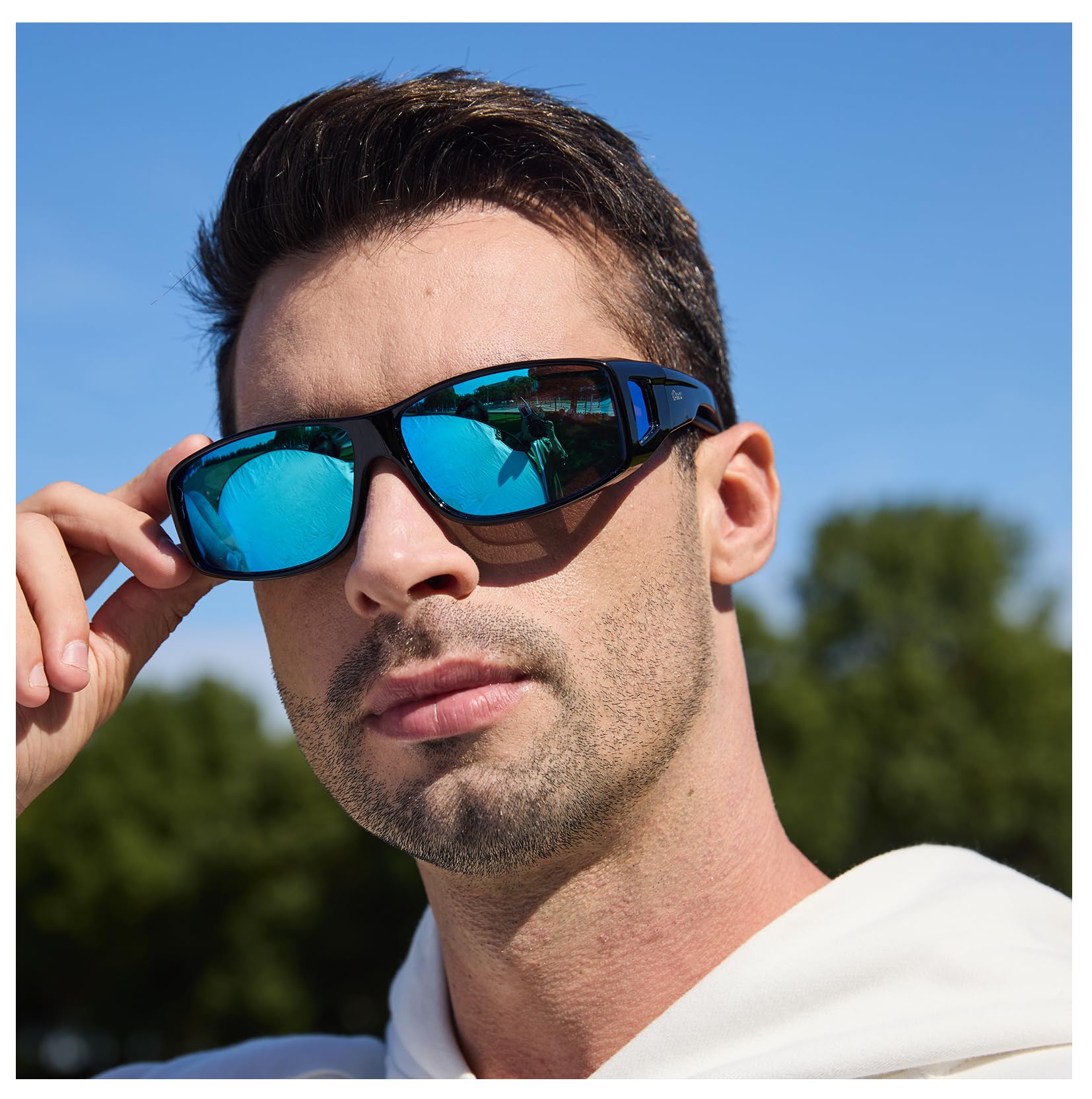 DUCO Polarized Wraparound Fitover Glasses Wear Over Sunglasses for Men Women UV Protection Sun Glasses 8954 - Image 6