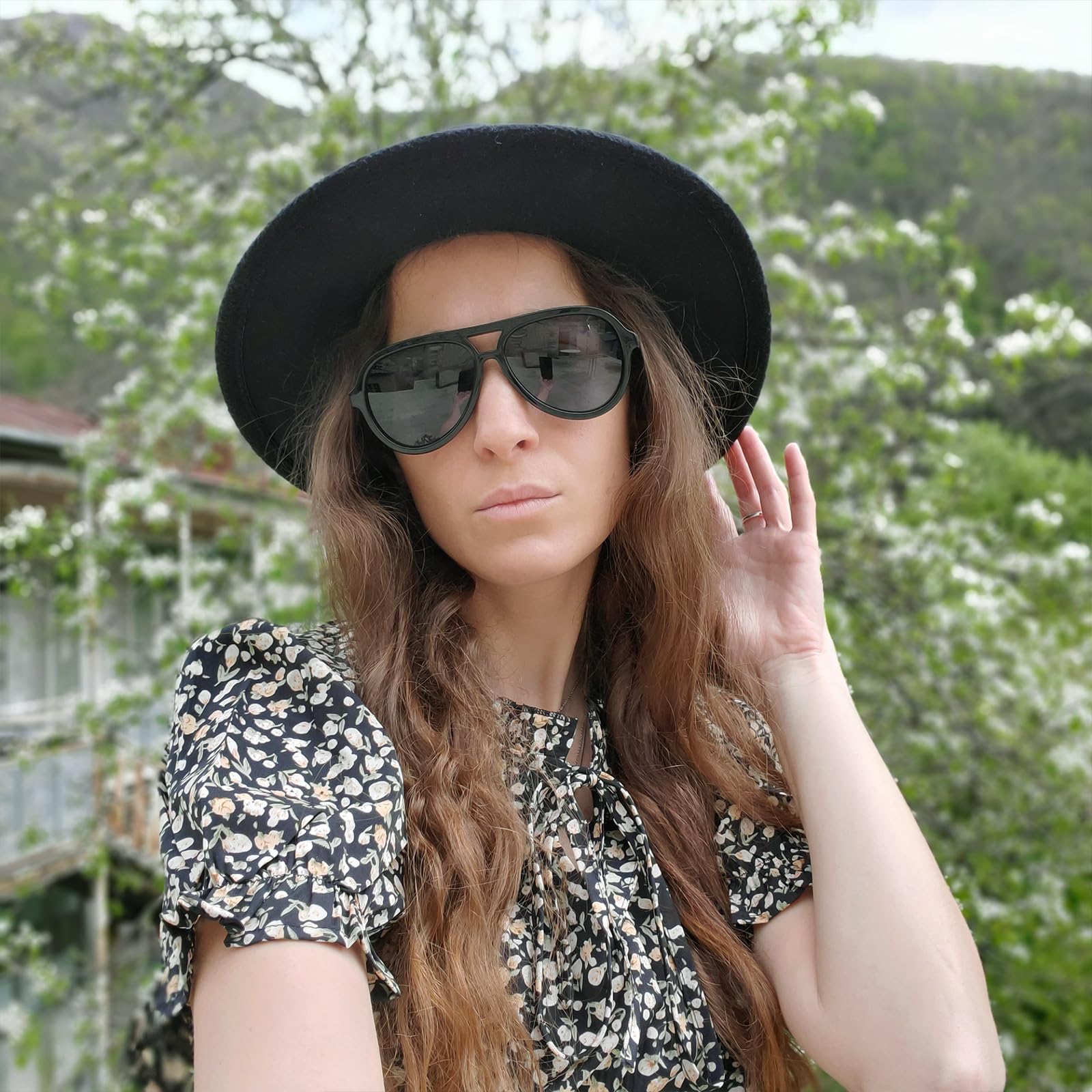 DUCO Retro Aviator Polarized Sunglasses Women Men Vintage Double Bridge Sun Glasses Classic Shades DC1208 - Image 3