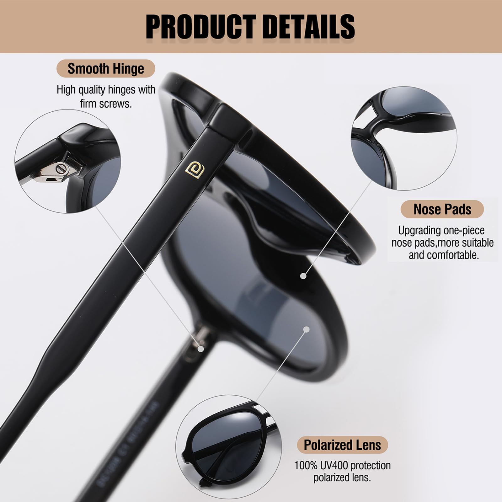 DUCO Retro Aviator Polarized Sunglasses Women Men Vintage Double Bridge Sun Glasses Classic Shades DC1208 - Image 7