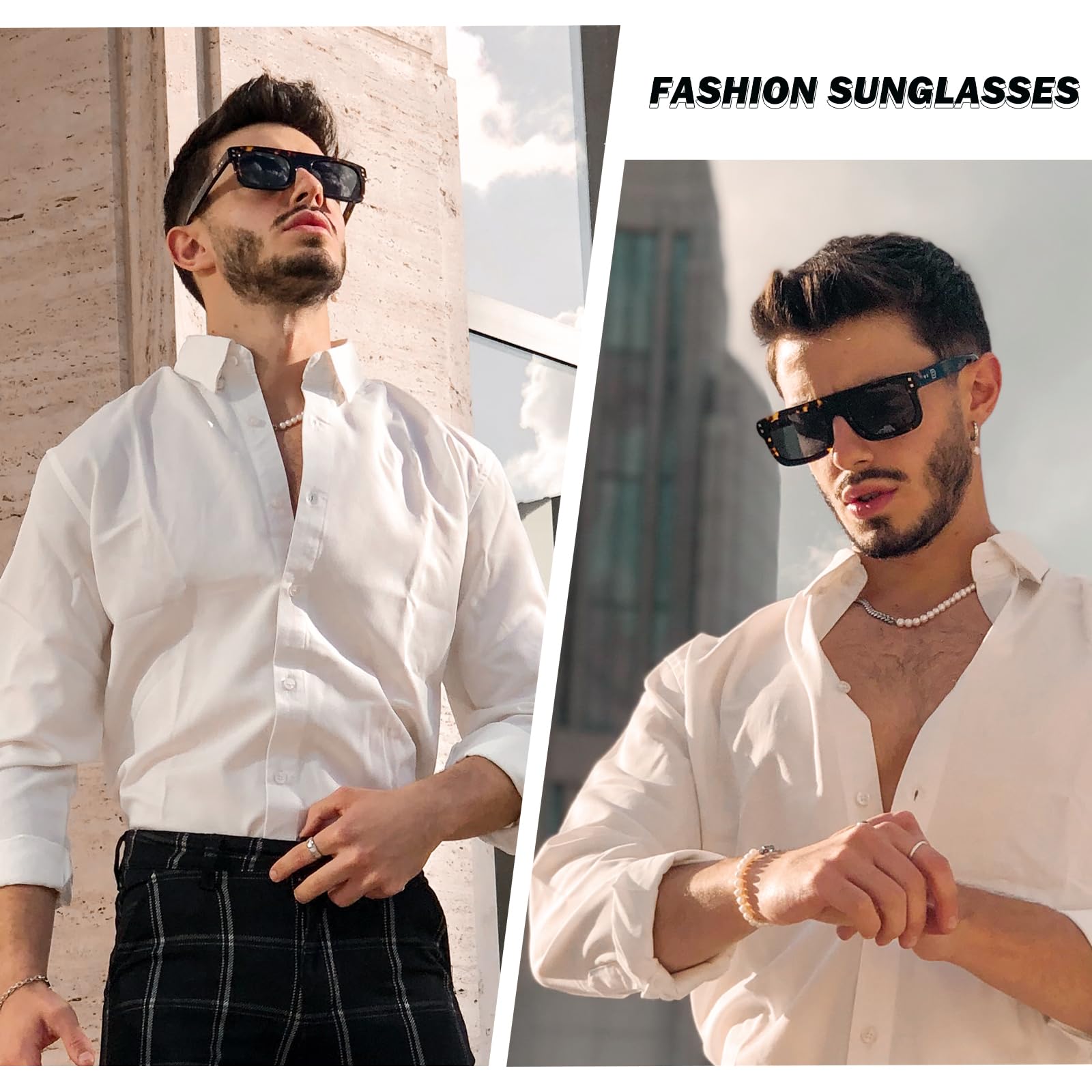 DUCO Retro Rectangle Polarized Sunglasses for Men Women Vintage Flat Top Acetate Sun Glasses UV400 Protection DC2360 - Image 6