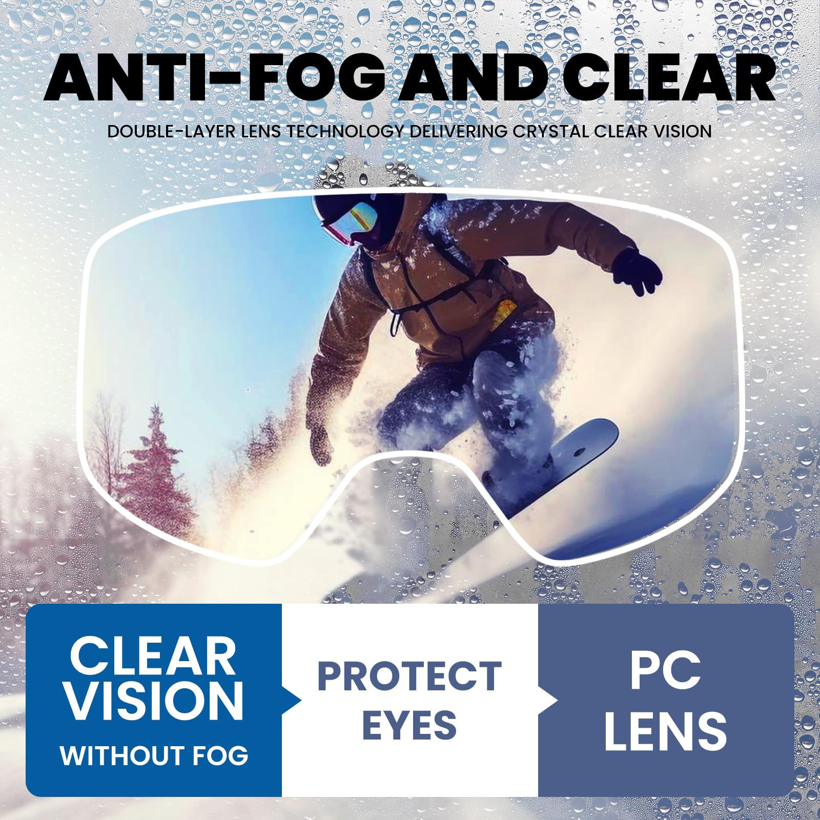 DUCO OTG Ski Goggles Over Glasses Ski/Snowboard Goggles for Men Women UV400 Protection Anti-Fog Skiing Snow Goggles DCS003 - Image 7