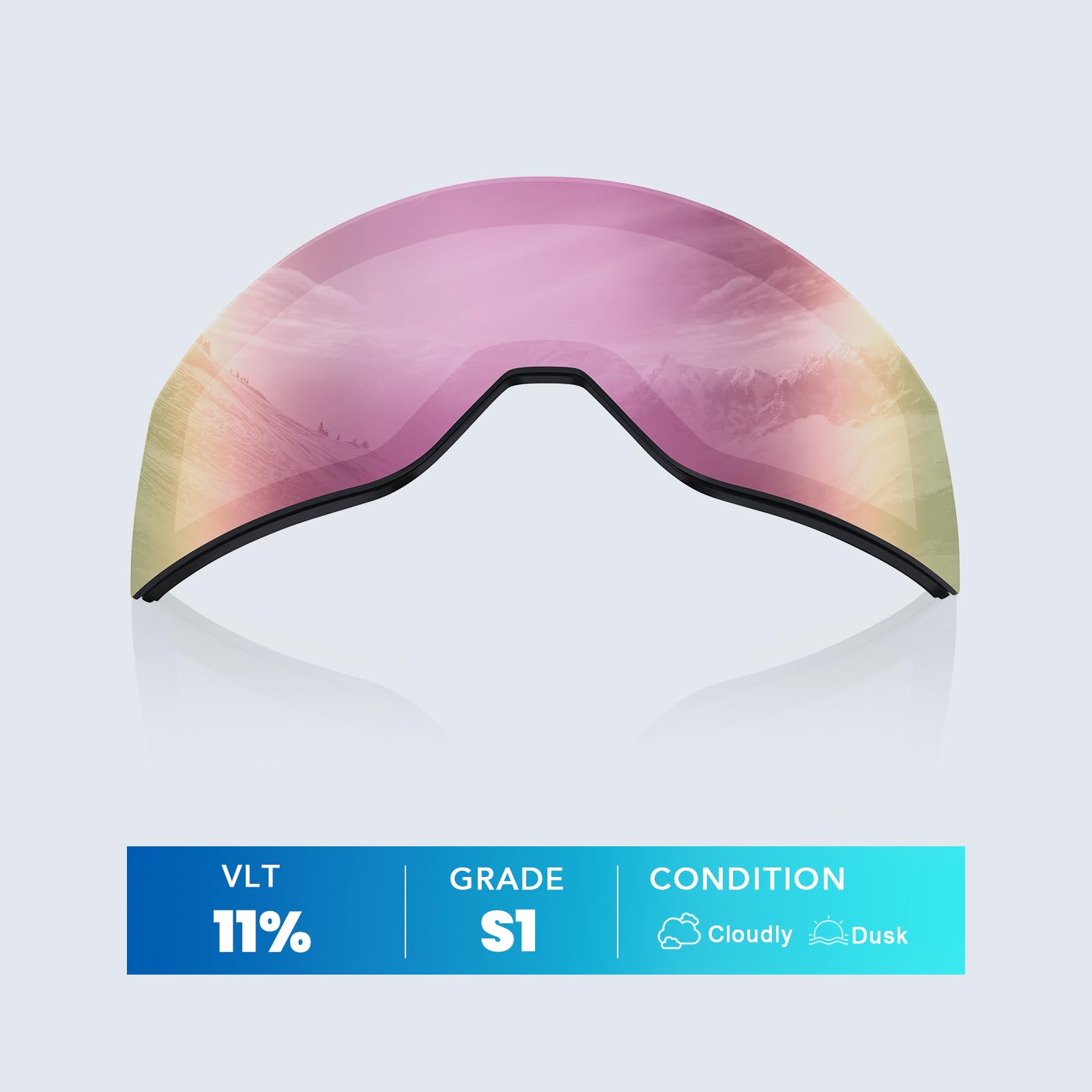 DUCO Ski Goggles with Magnetic Lens for Snowboard, Anti-Fog UV400 Protection Over Glasses OTG Snow Sports Goggles DCS002 - Image 3