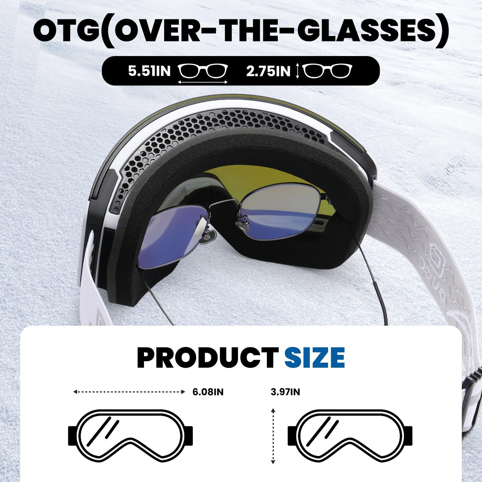 DUCO Ski Goggles with Magnetic Lens for Snowboard, Anti-Fog UV400 Protection Over Glasses OTG Snow Sports Goggles DCS002 - Image 4