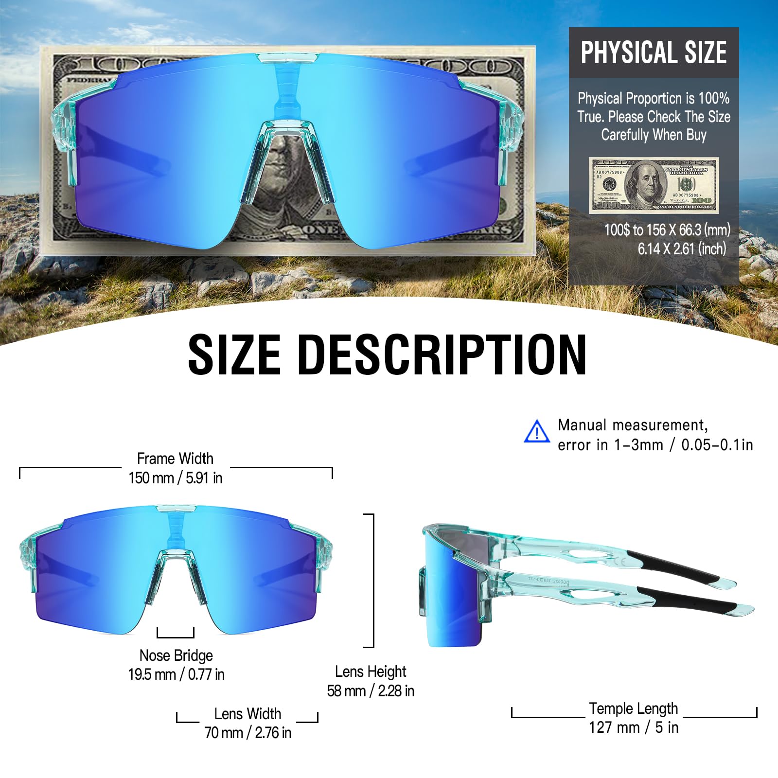 DUCO Sports Sunglasses for Men Cycling Sunglasses Youth Baseball Sun glasses Lightweight TR90 Frame Goggles DC0032 - Image 3