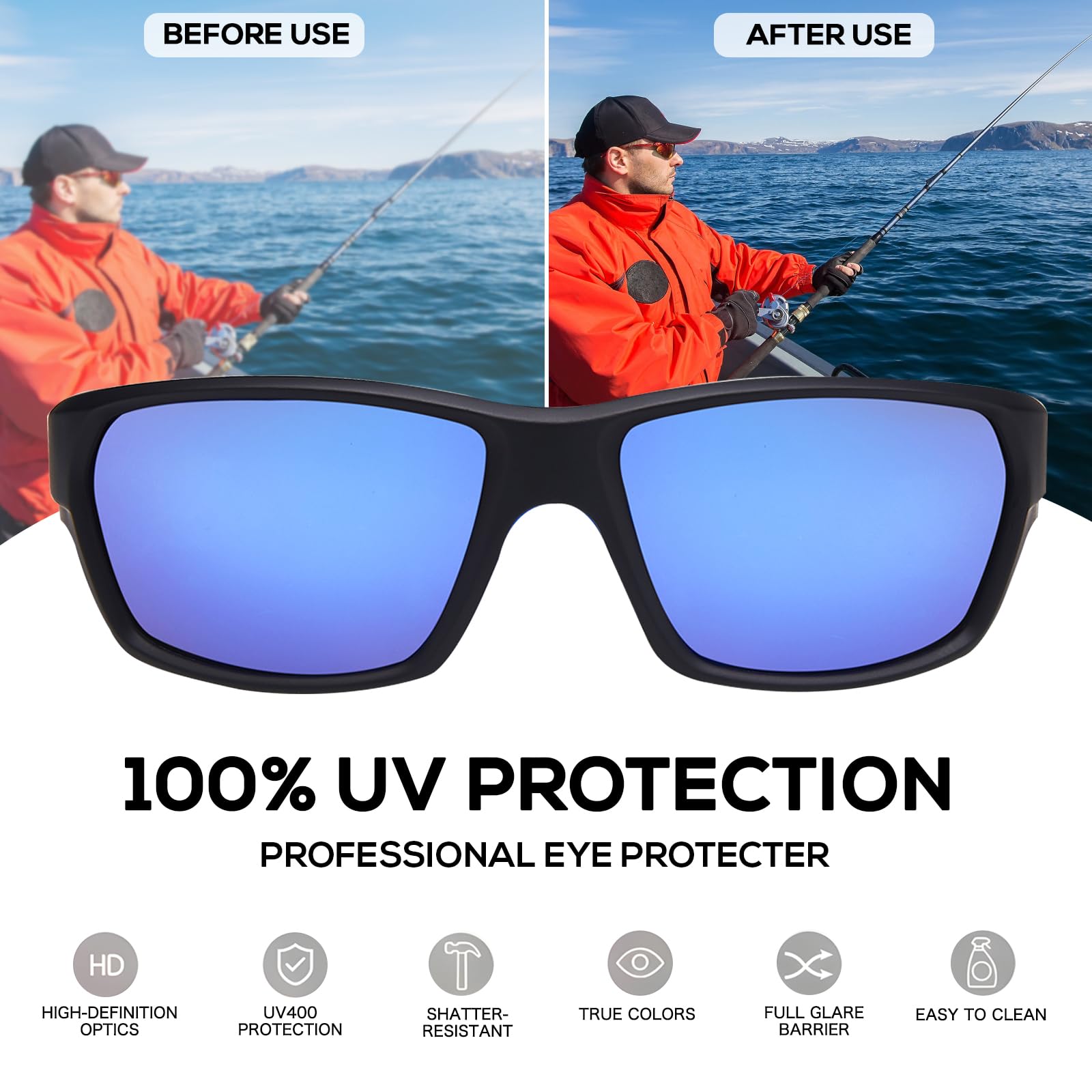 DUCO Sports Sunglasses for Men Women Lightweight UV400 Protection Polarized Glasses for Cycling Running Softball Baseball - Image 4