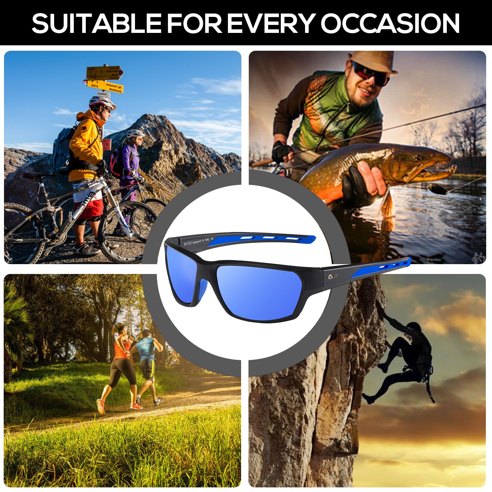 DUCO Sports Sunglasses for Men Women Lightweight UV400 Protection Polarized Glasses for Cycling Running Softball Baseball - Image 5