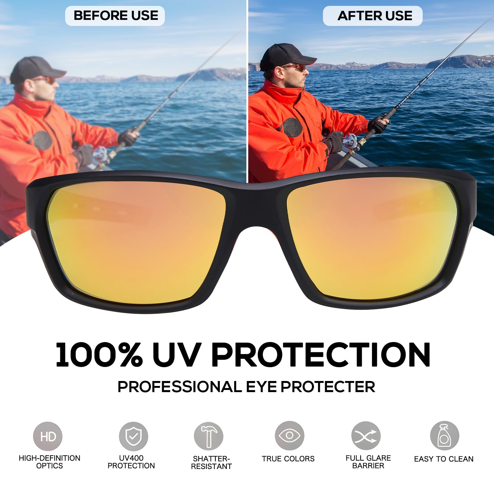 DUCO Sports Sunglasses for Men Women Lightweight UV400 Protection Polarized Glasses for Cycling Running Softball Baseball - Image 4