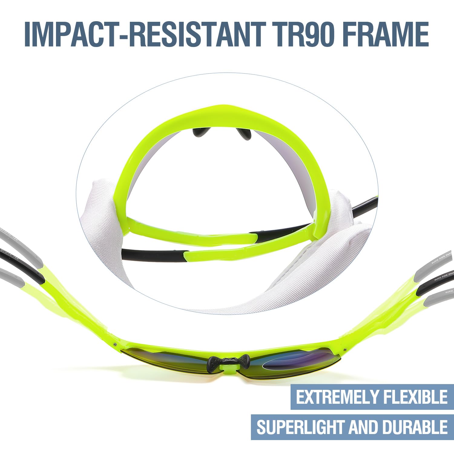 DUCO Sports Youth Baseball Sunglasses Kids Unbreakable TR90 Frame Lightweight Cylcing Glasses for Boys Girls 5-12 Age DK261 - Image 5