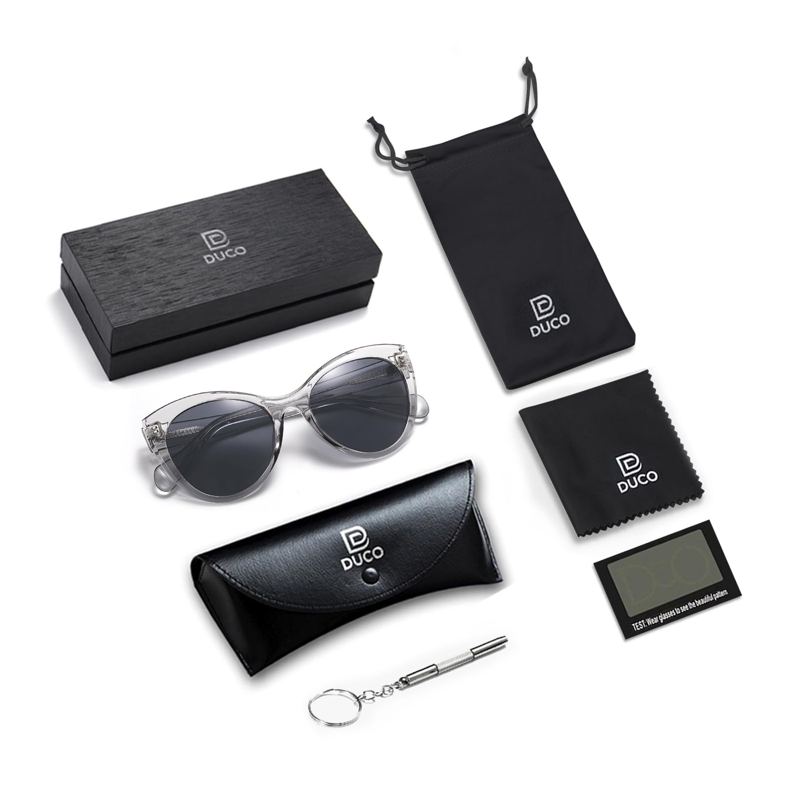 DUCO Vintage Cat Eye Sunglasses for Women Trendy Polarized Sun Glasses Oversized Designer Shades 2350 - Image 5