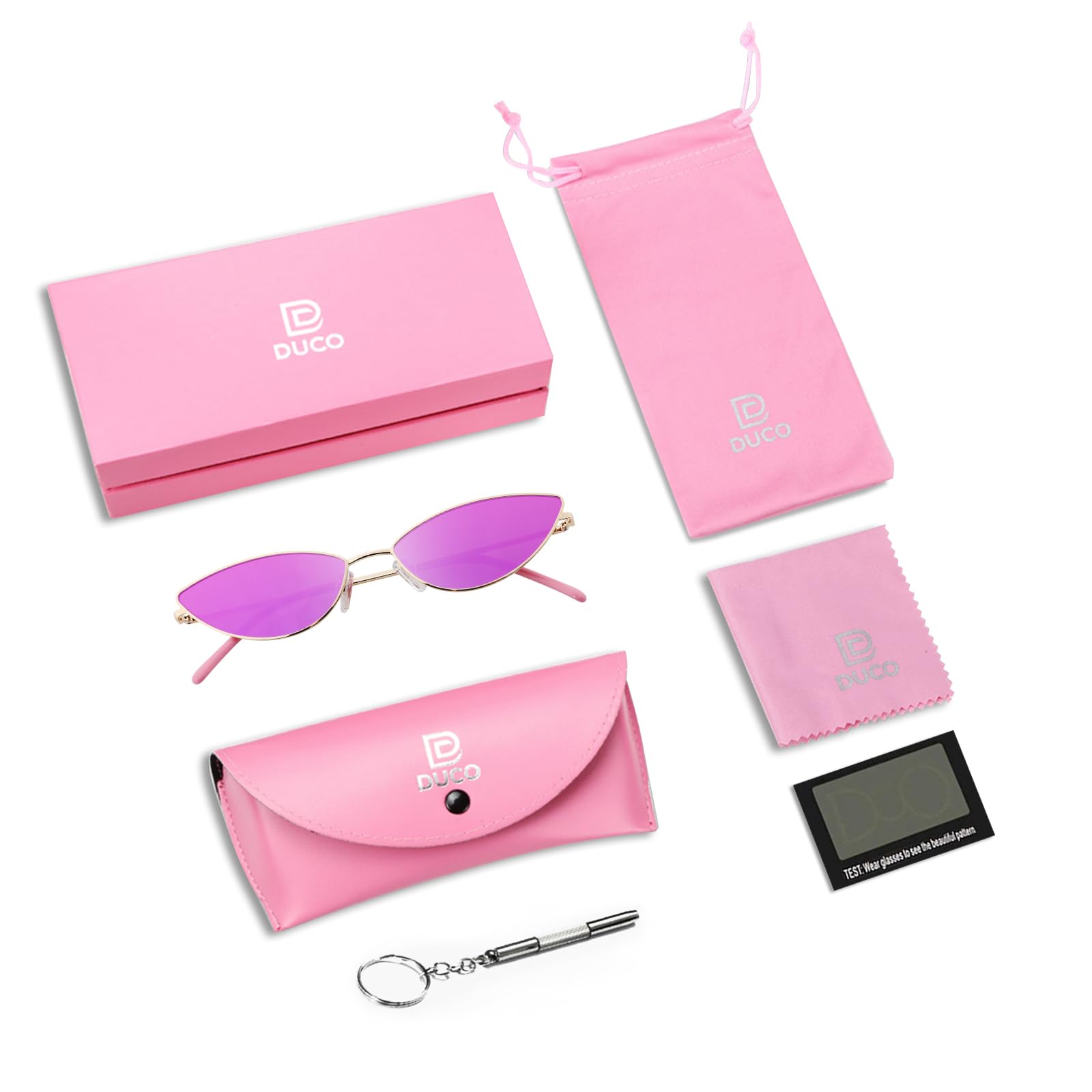 DUCO Vintage Oval Sunglasses for Women Small Triangle Polarized Sun Glasses Metal Frame and UV Protection W019 - Image 4